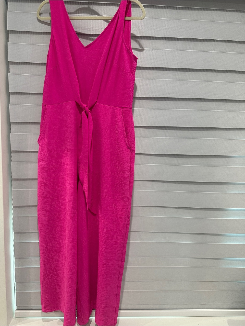 Vince Camuto Vibrant Fuchsia Sleeveless Jumpsuit with Front Tie